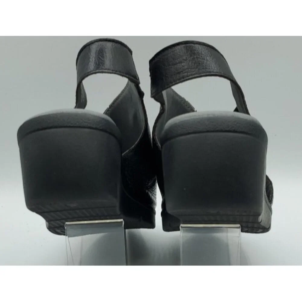 Fly London Women's Black Corners Sandal Peep Toe Size 36 US 5.5 - 6